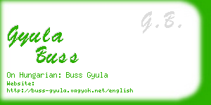 gyula buss business card